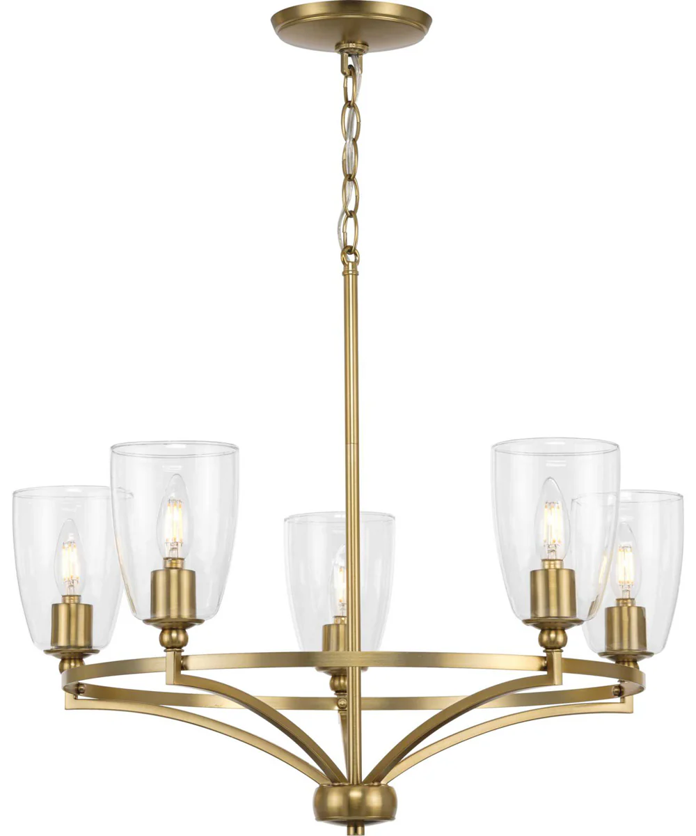 Parkhurst 5-Light New Traditional Clear Glass Chandelier Light Brushed Bronze - Image 3
