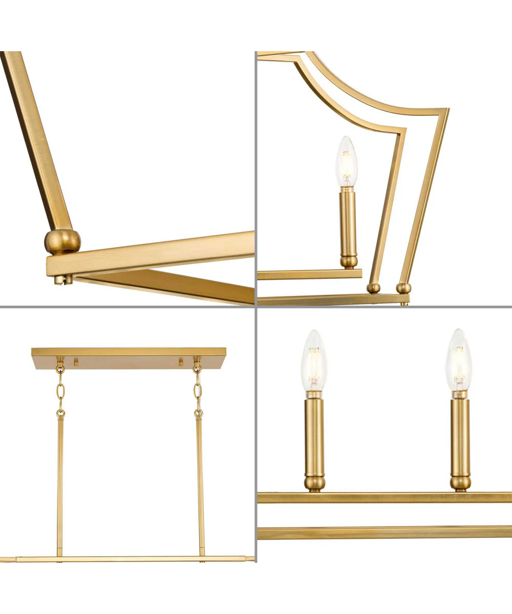 Parkhurst 6-Light New Traditional  Linear Island Chandelier Light Brushed Bronze - Image 2