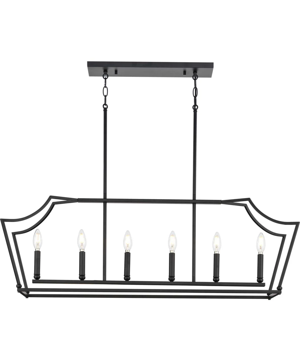 Parkhurst 6-Light New Traditional Linear Island Chandelier Light Matte Black - Image 3
