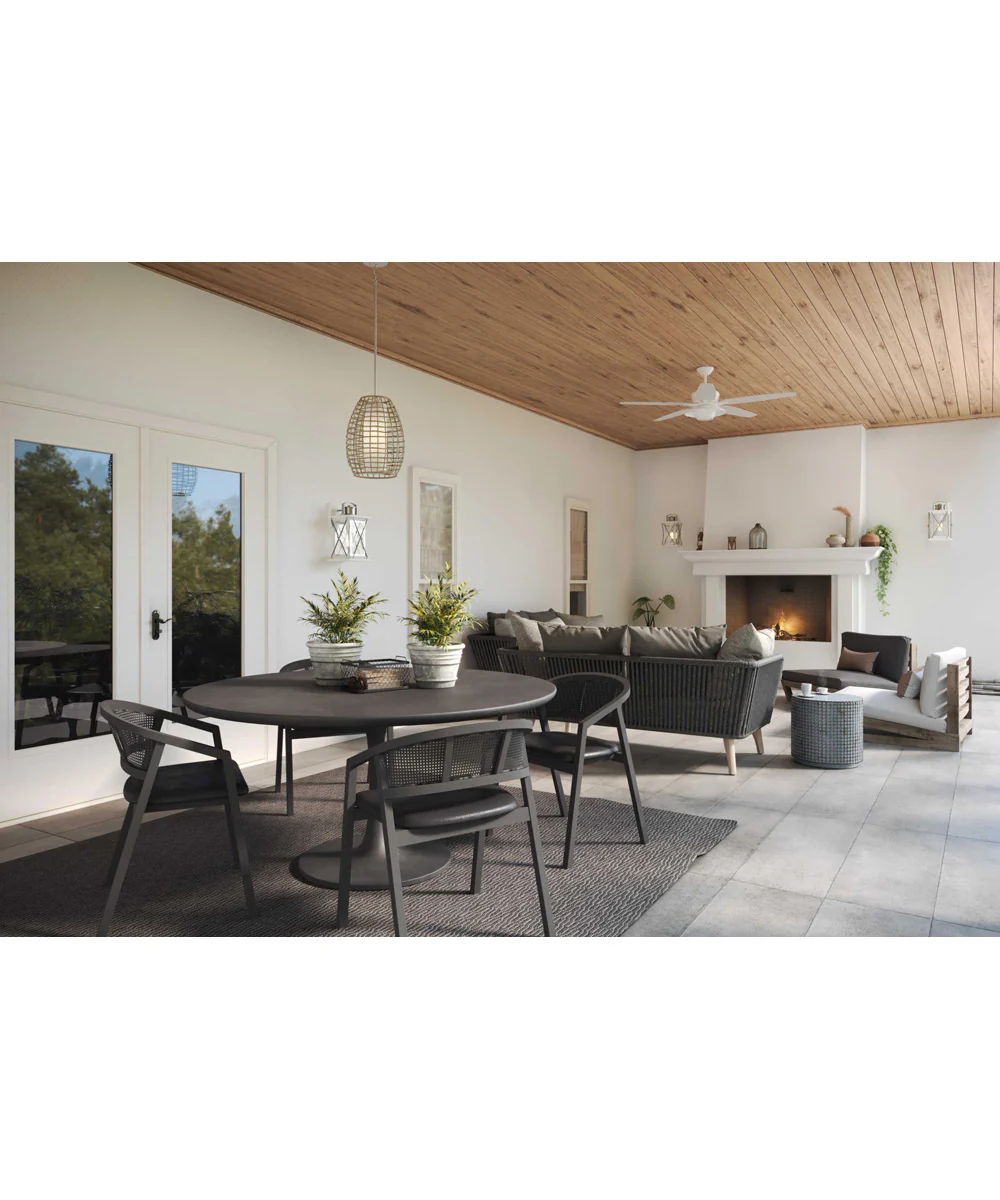 Pawley 1-Light Galvanized Natural Rattan Indoor/Outdoor Hanging Pendant Light Galvanized Finish - Image 2