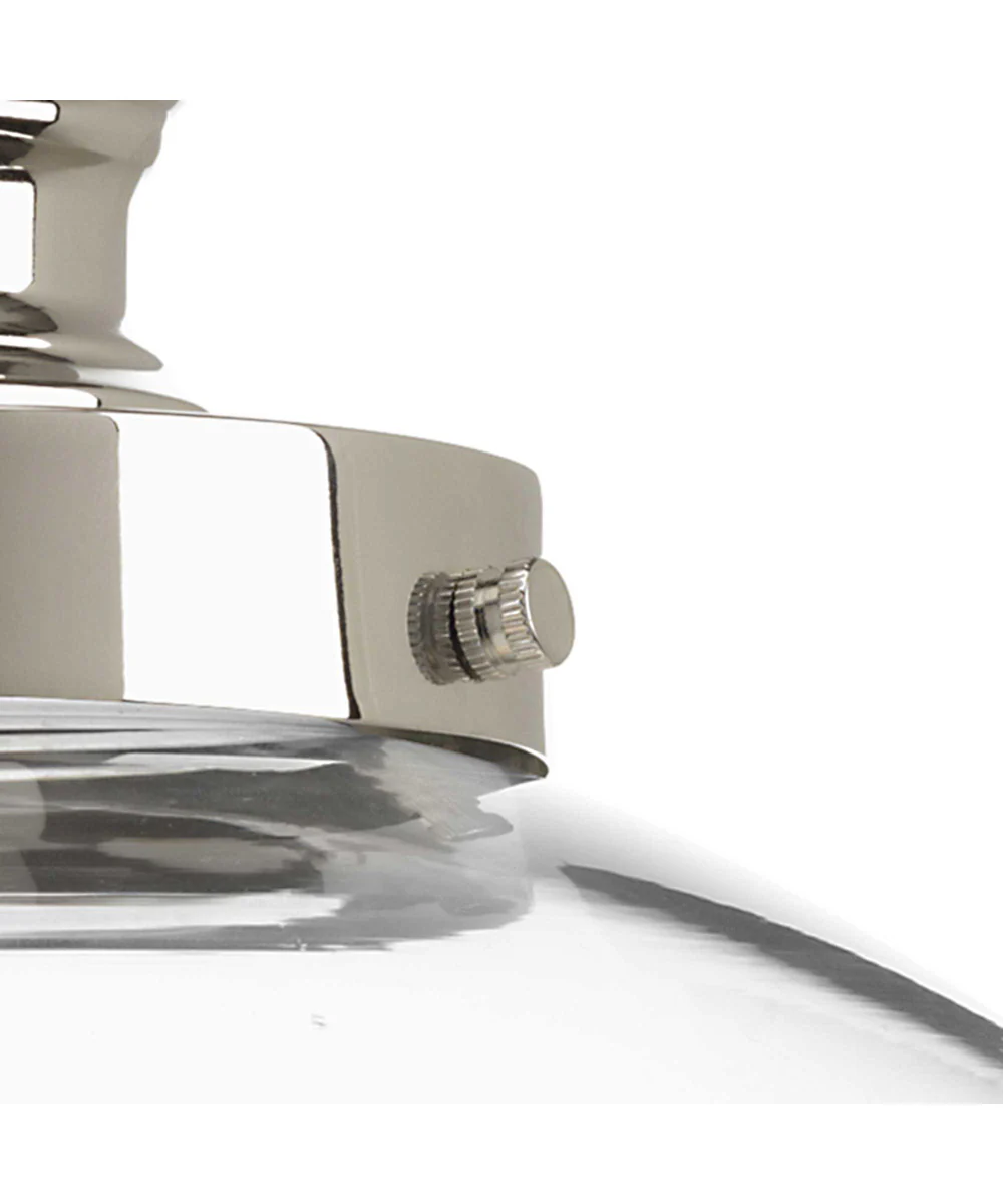 Penn 1-Light Clear Glass Farmhouse Pendant Light Polished Nickel - Image 4