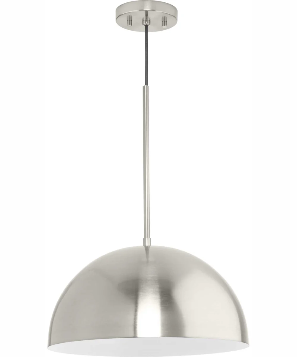 Perimeter 1-Light Mid-Century Modern Pendant with metal Shade Brushed Nickel - Image 3