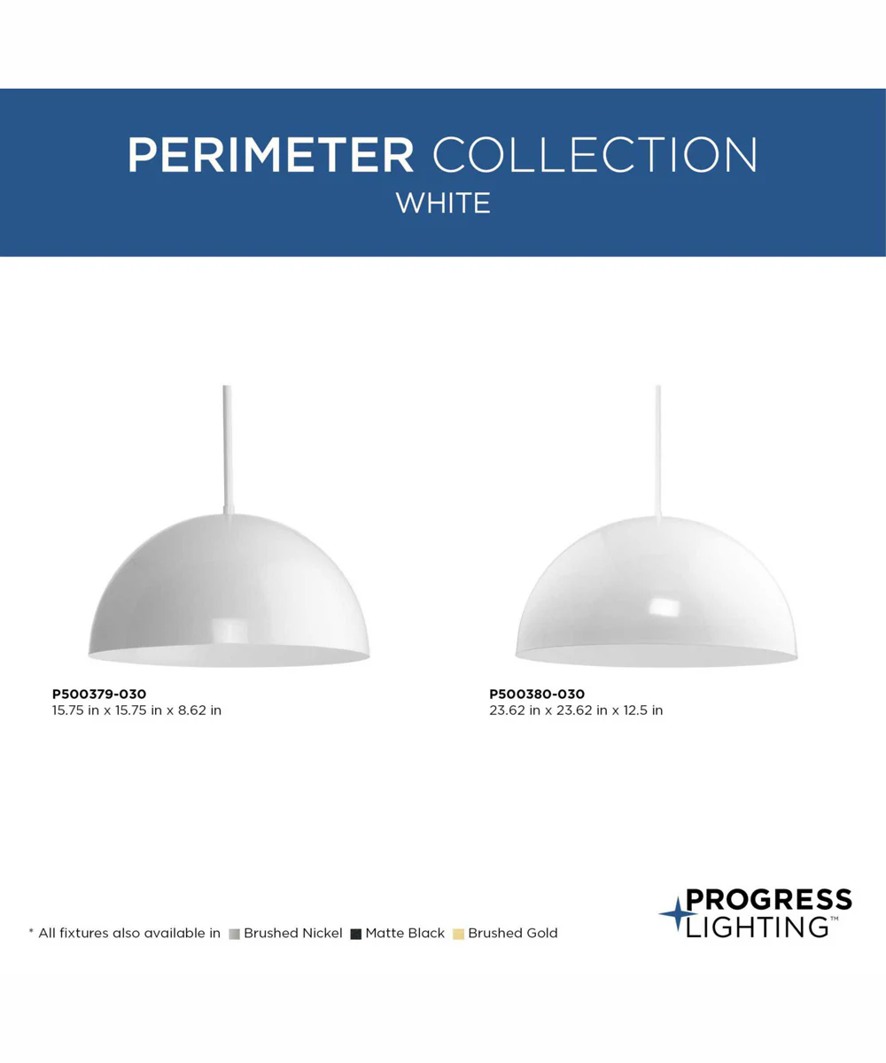 Perimeter 1-Light Mid-Century Modern Pendant with metal Shade White - Image 7