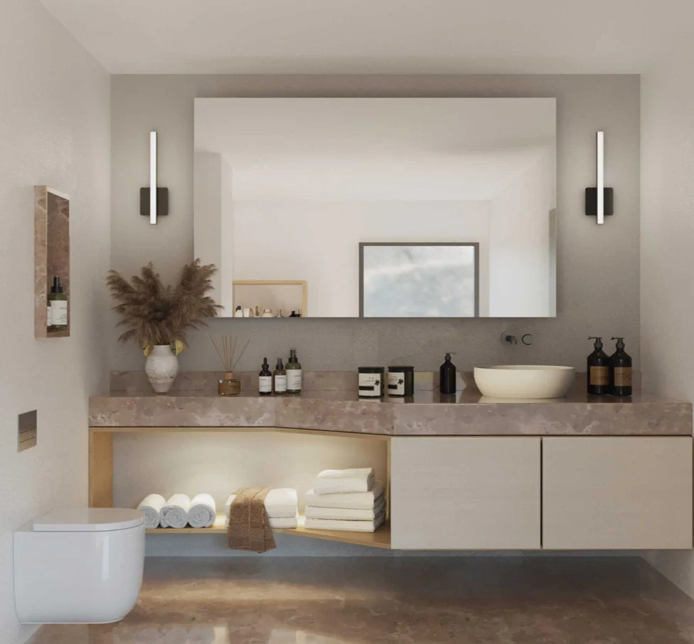 Phase 4 16 in. Small Modern Integrated 3CCT Integrated LED Linear Vanity Light Matte Black - Image 2