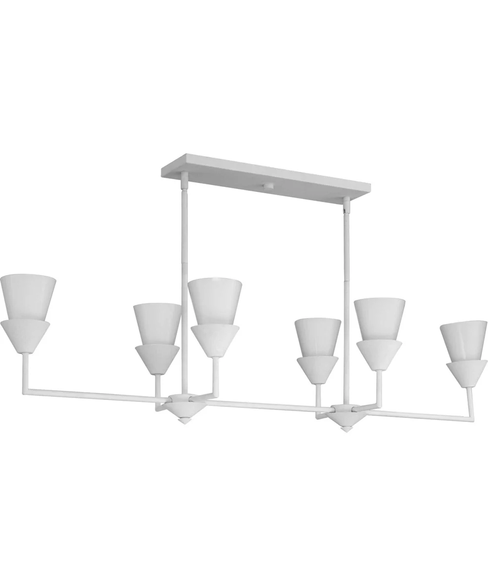 Pinellas 6-Light Contemporary Linear Light White Plaster