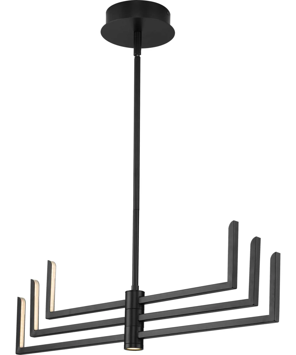 Pivot LED 6-Light Modern Style Chandelier with Downlight Matte Black - Image 6