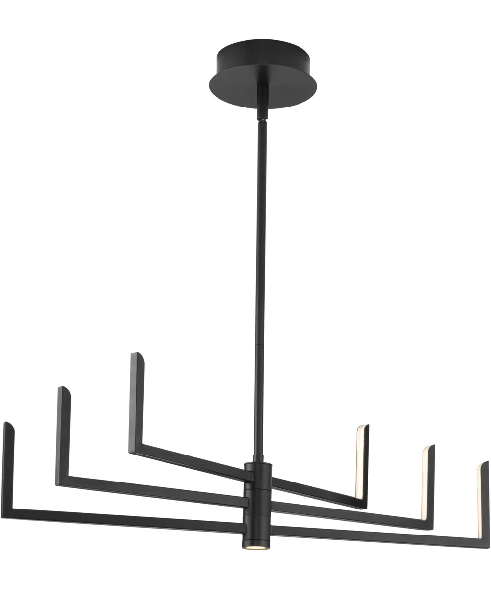 Pivot LED 6-Light Modern Style Chandelier with Downlight Matte Black - Image 7