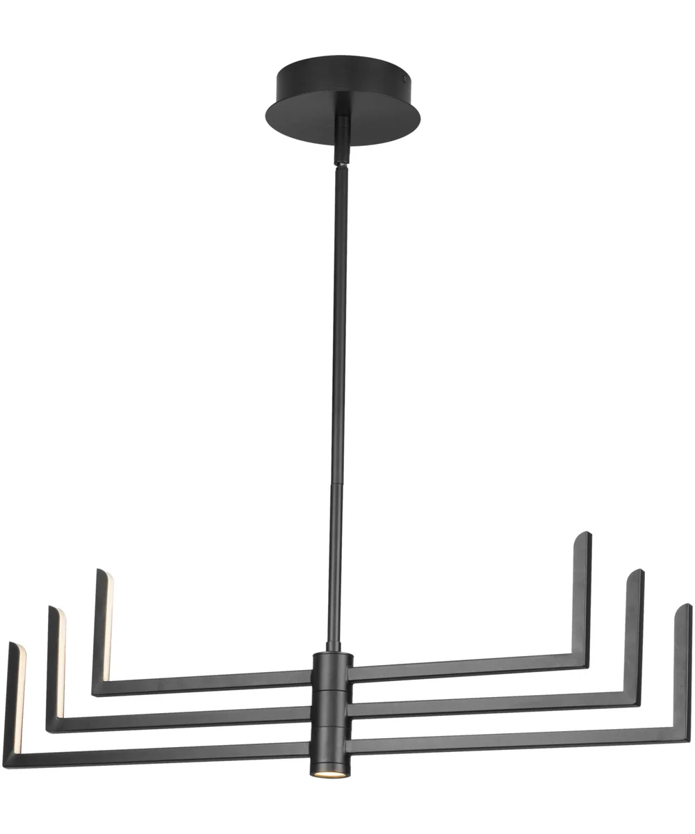 Pivot LED 6-Light Modern Style Chandelier with Downlight Matte Black - Image 8