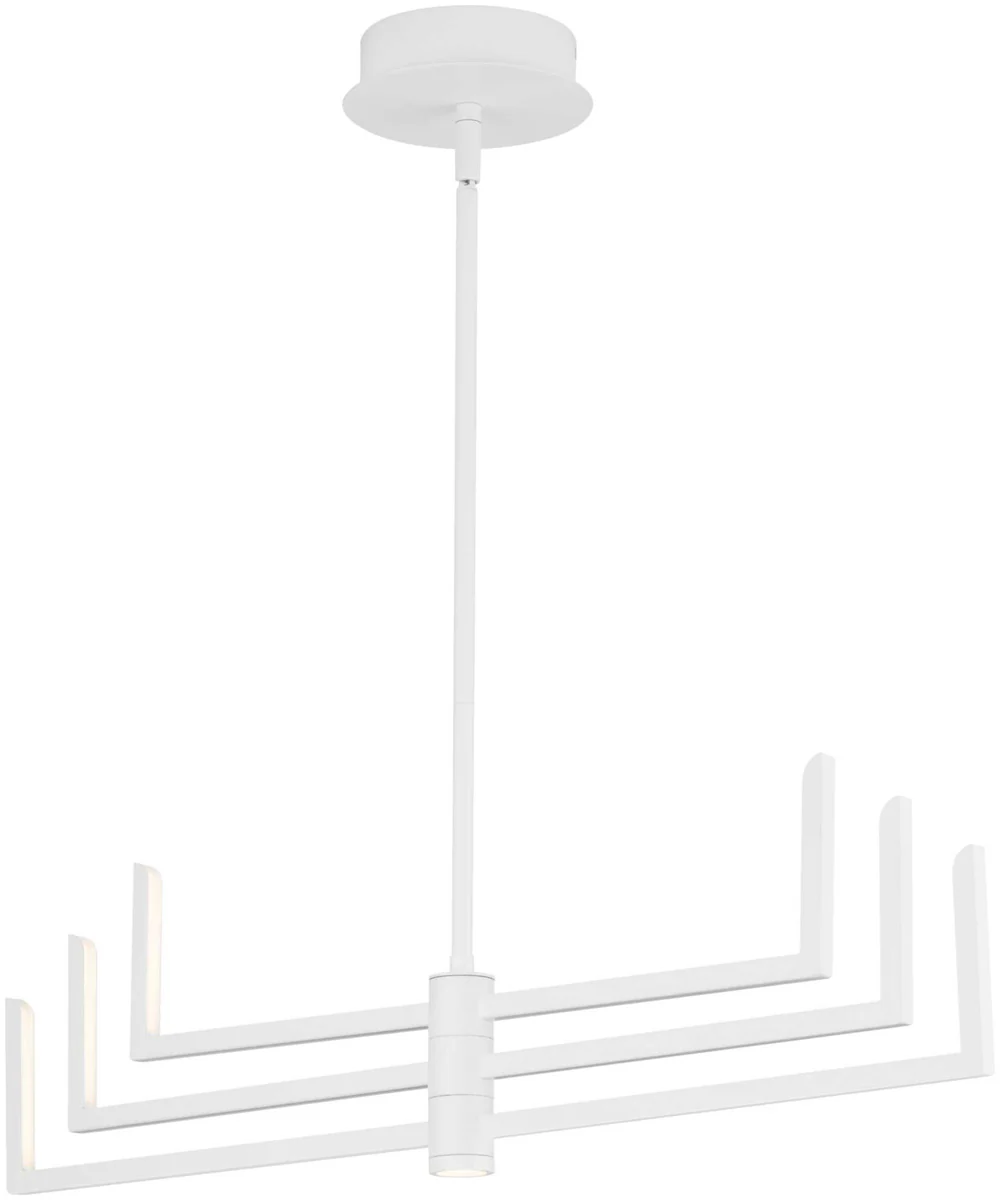 Pivot LED 6-Light Modern Style Chandelier with Downlight Satin White - Image 2