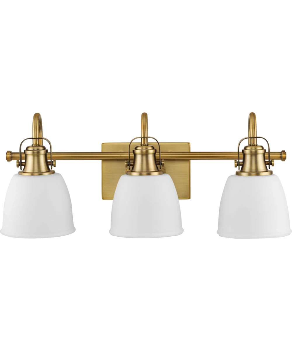 Presto 3-Light Coastal Bath Vanity Light Vintage Brass - Image 4