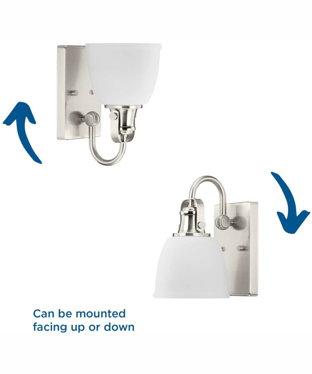 Preston 1-Light Coastal Bath Vanity Light Brushed Nickel - Image 4