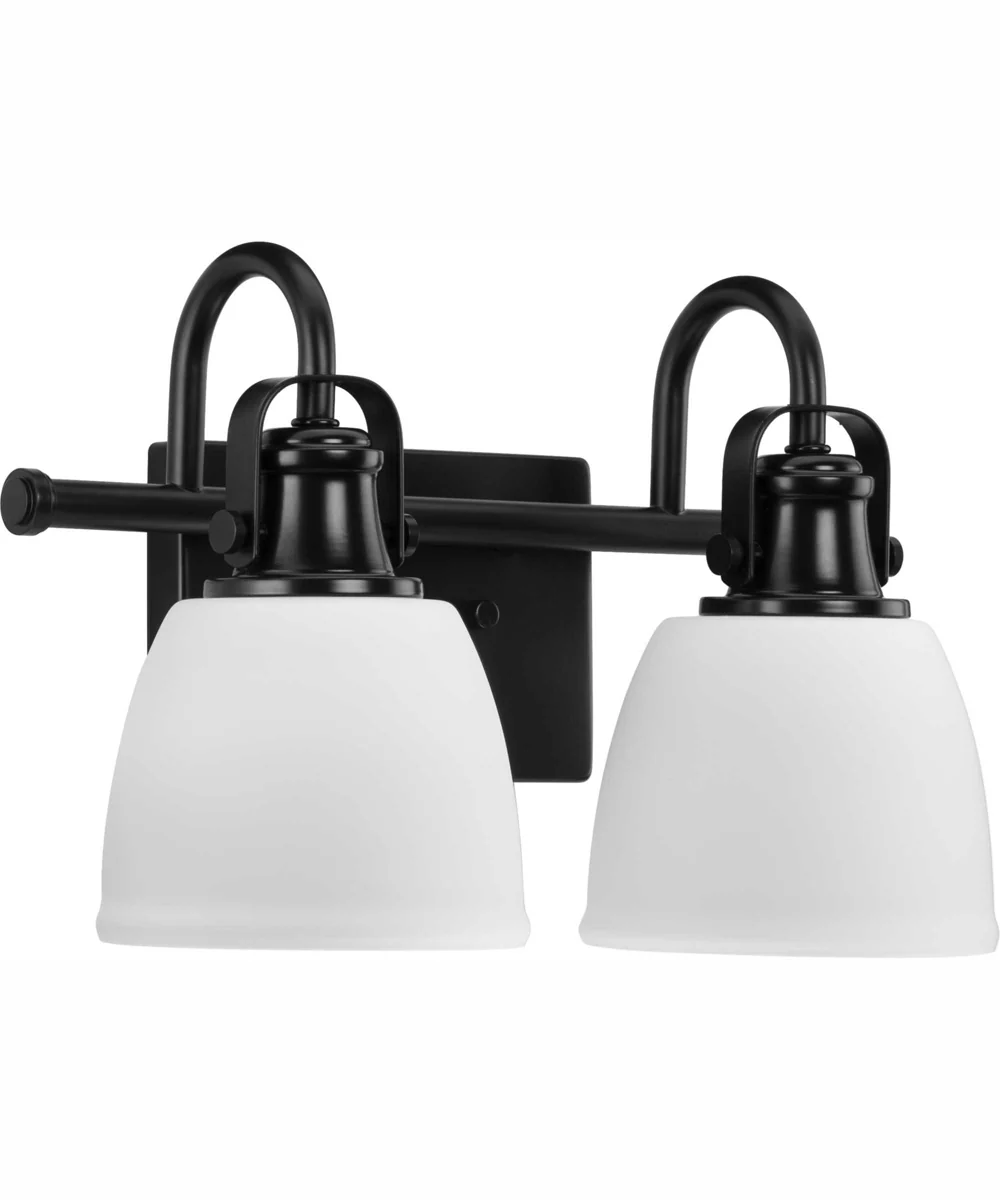 Preston 2-Light Coastal Bath Vanity Light Matte Black - Image 5