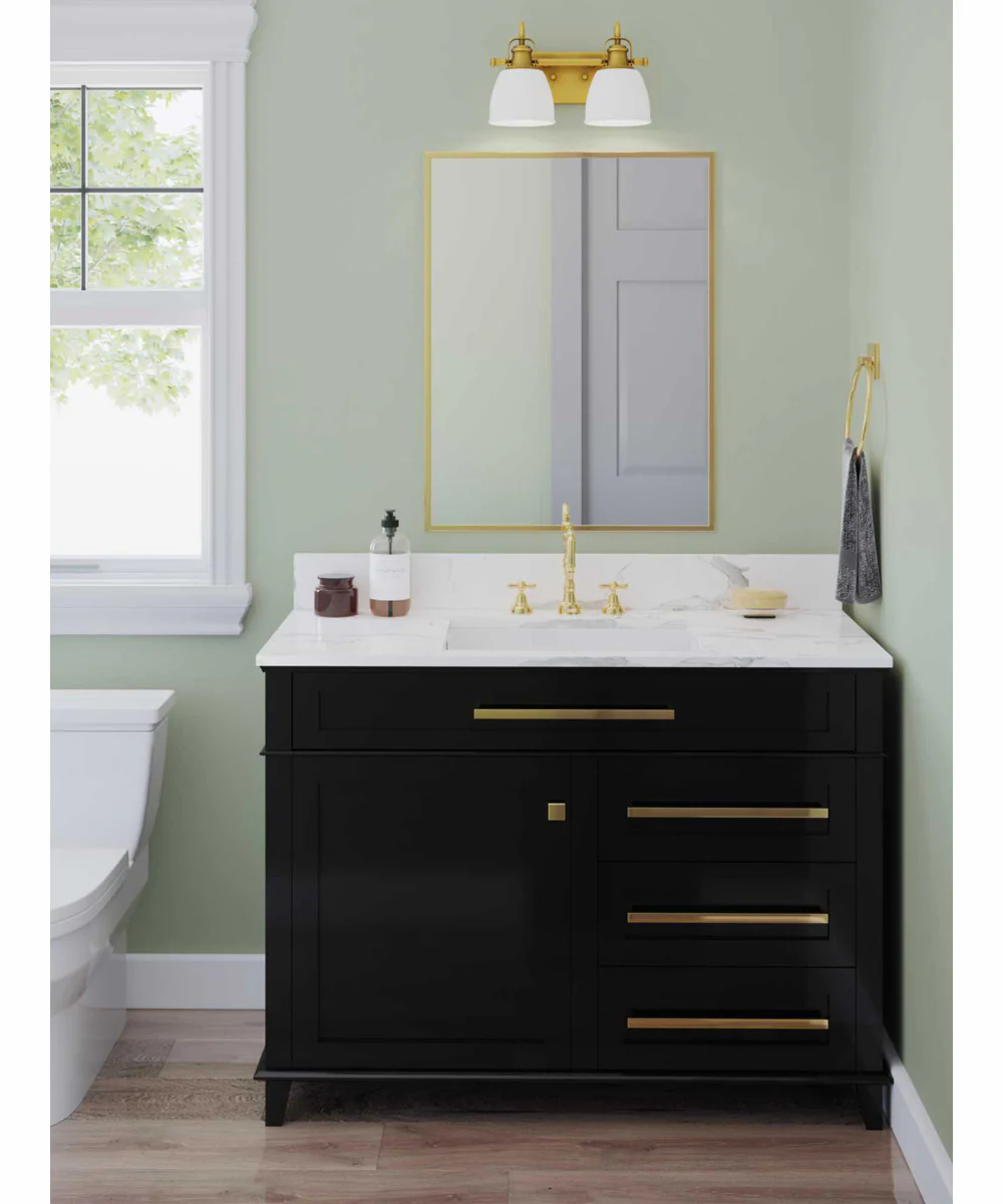 Preston 2-Light Coastal Bath Vanity Light Vintage Brass - Image 2