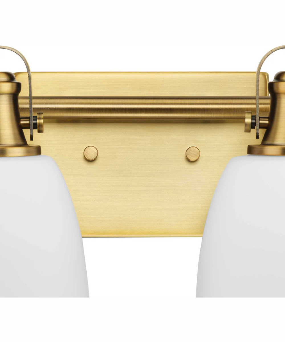 Preston 2-Light Coastal Bath Vanity Light Vintage Brass - Image 3