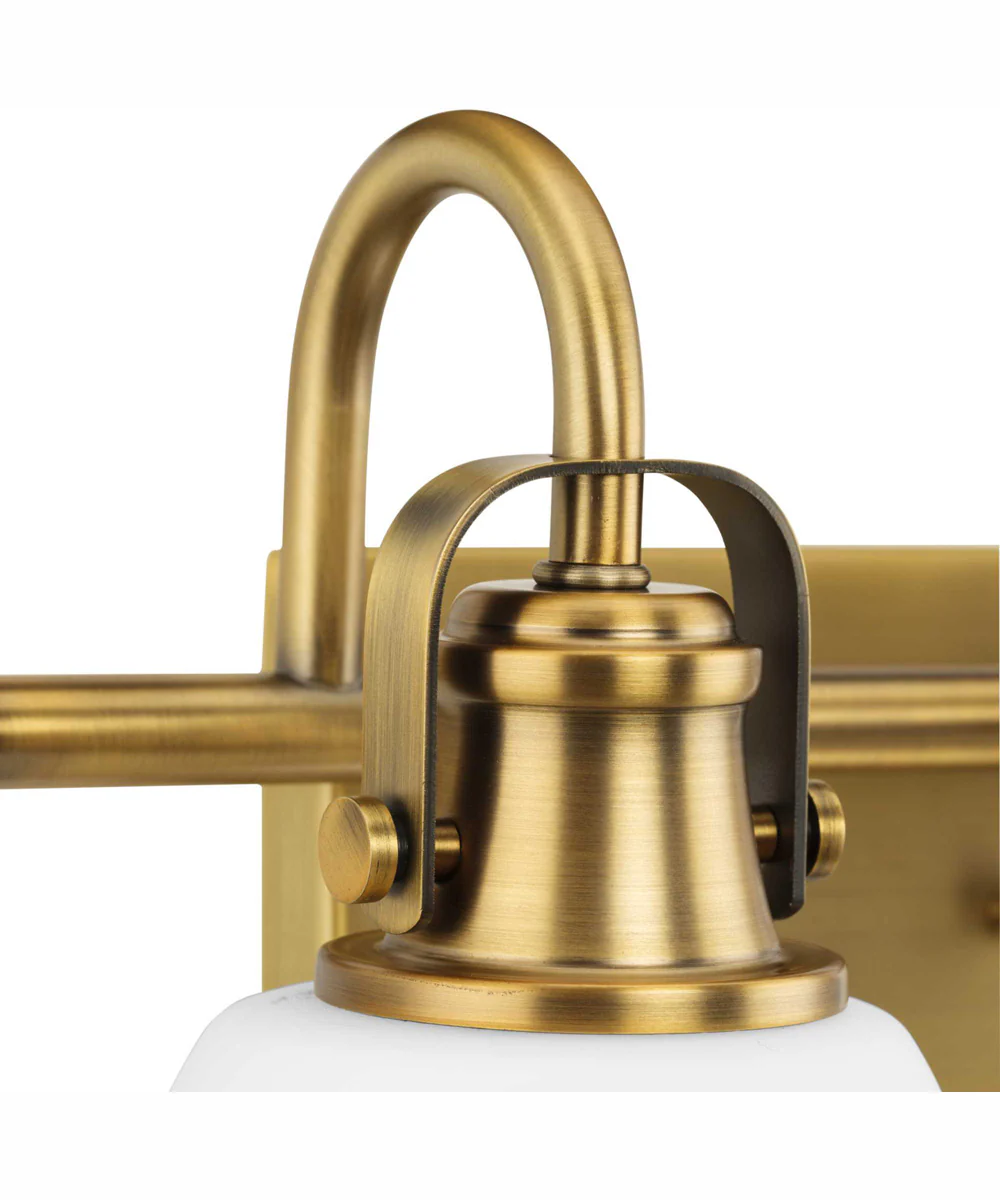 Preston 2-Light Coastal Bath Vanity Light Vintage Brass - Image 6