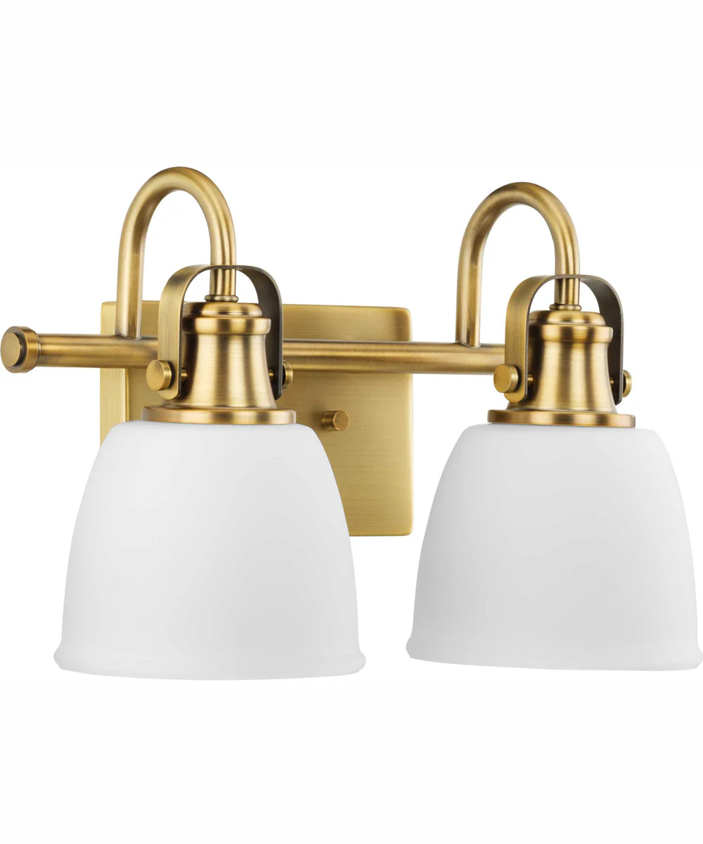 Preston 2-Light Coastal Bath Vanity Light Vintage Brass - Image 9