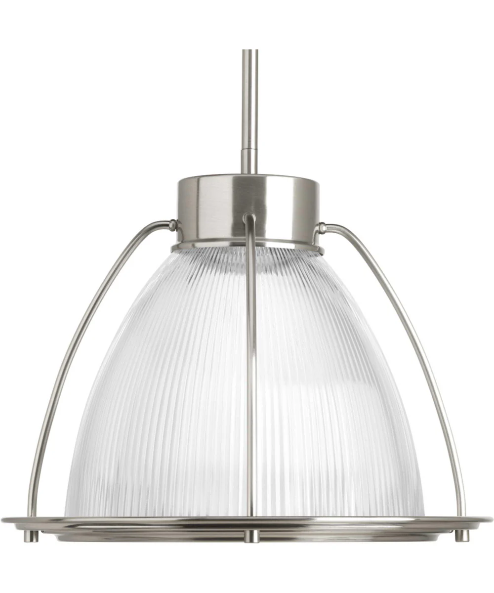 Prismatic Glass LED 1-Light Prismatic Glass Coastal Pendant Light Brushed Nickel - Image 2