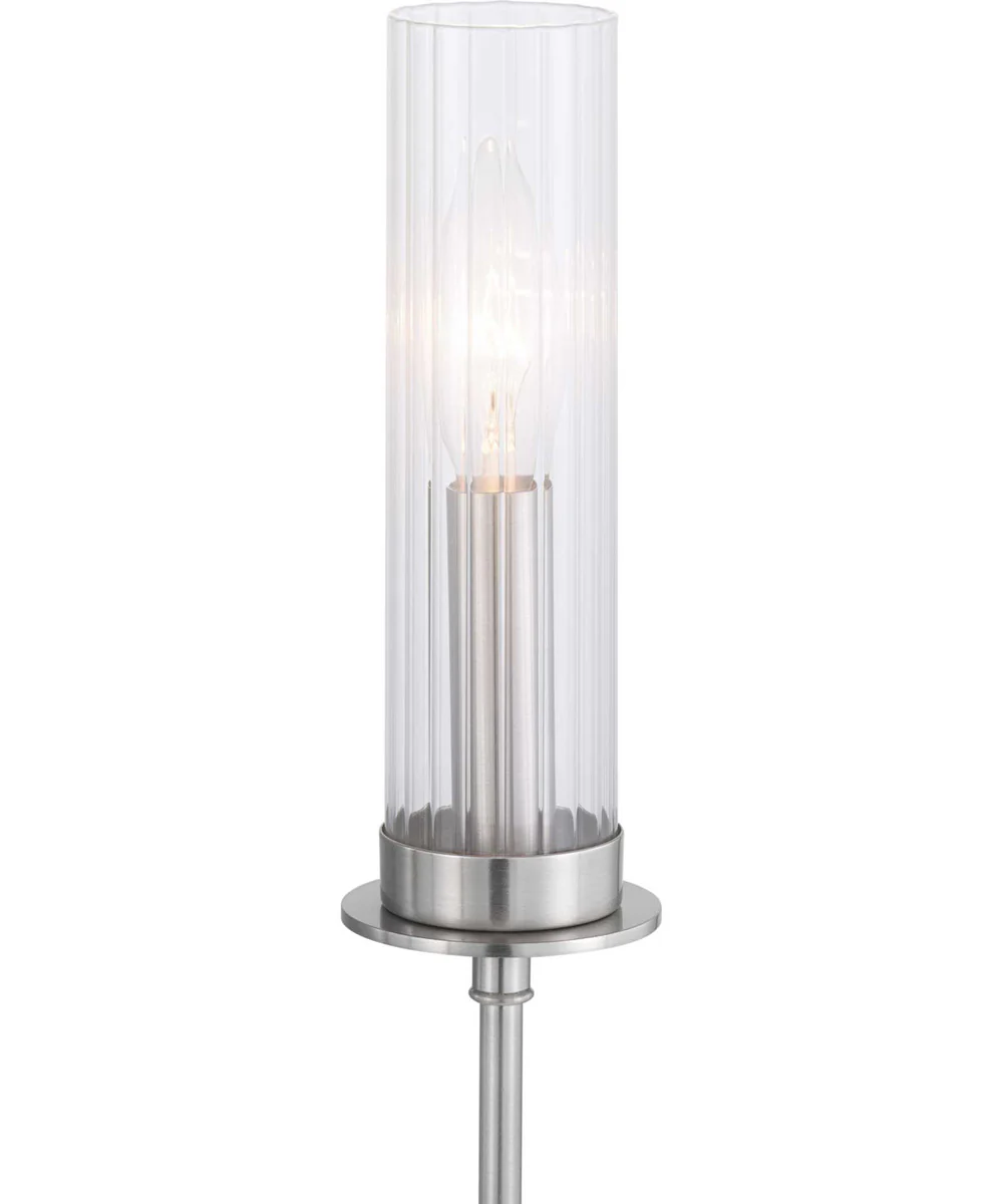 Rainey 5-Light Clear Fluted Ribbed Glass Modern Chandelier Light Brushed Nickel - Image 3