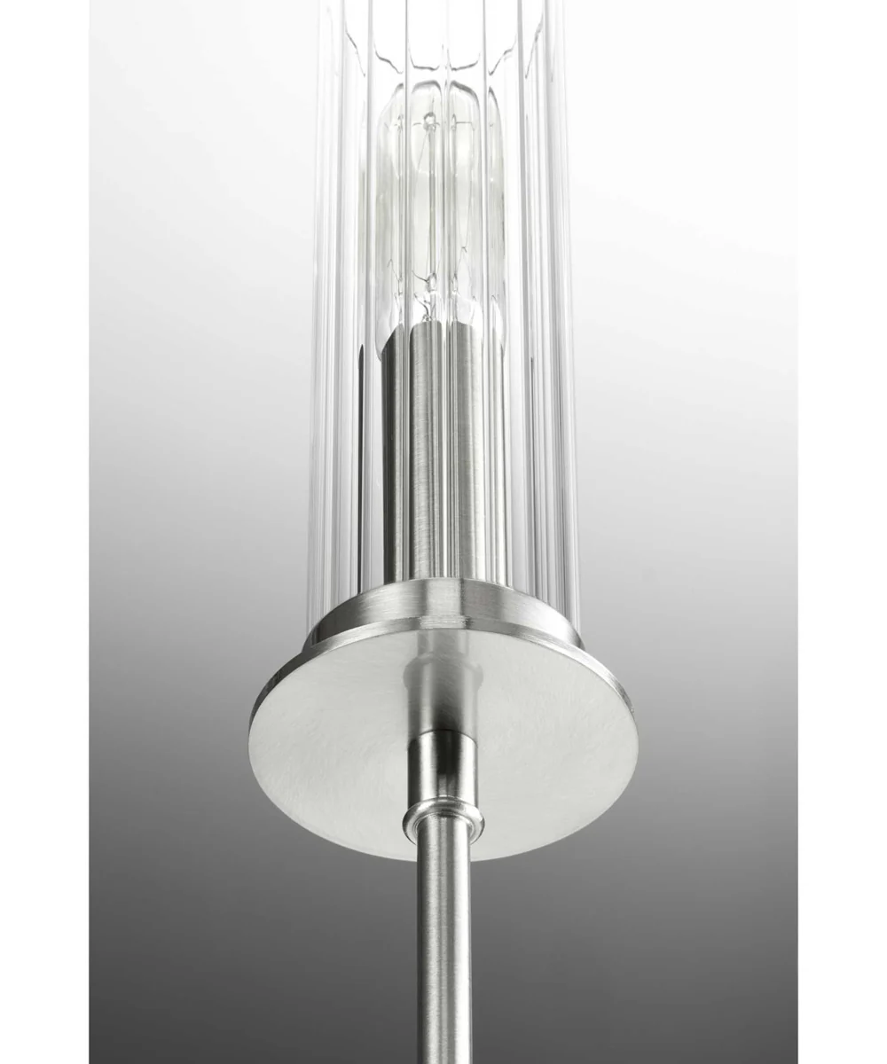 Rainey 5-Light Clear Fluted Ribbed Glass Modern Chandelier Light Brushed Nickel - Image 5