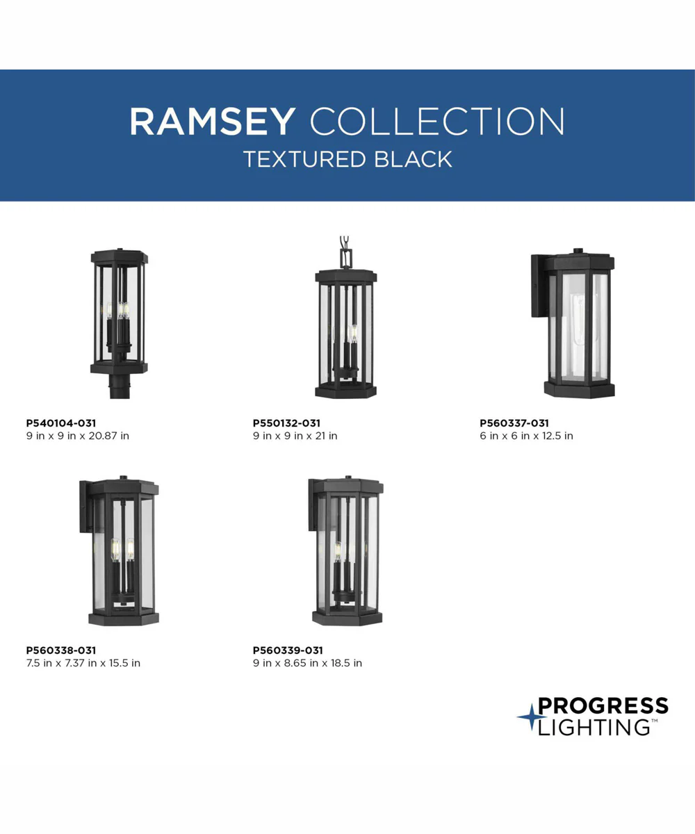 Ramsey Modern Farmhouse Outdoor Large Wall Lantern Textured Black - Image 11