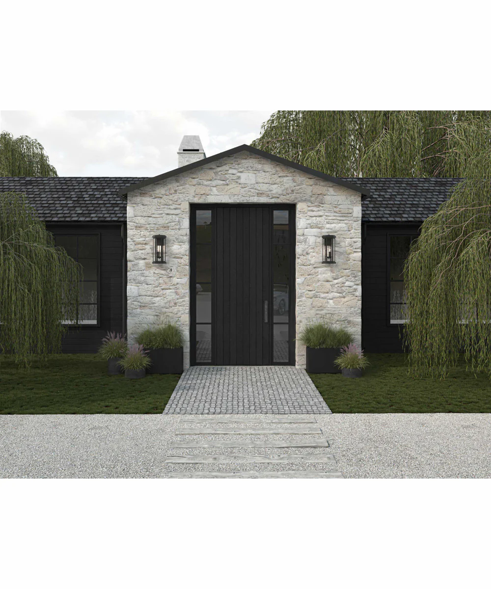 Ramsey Modern Farmhouse Outdoor Large Wall Lantern Textured Black - Image 2