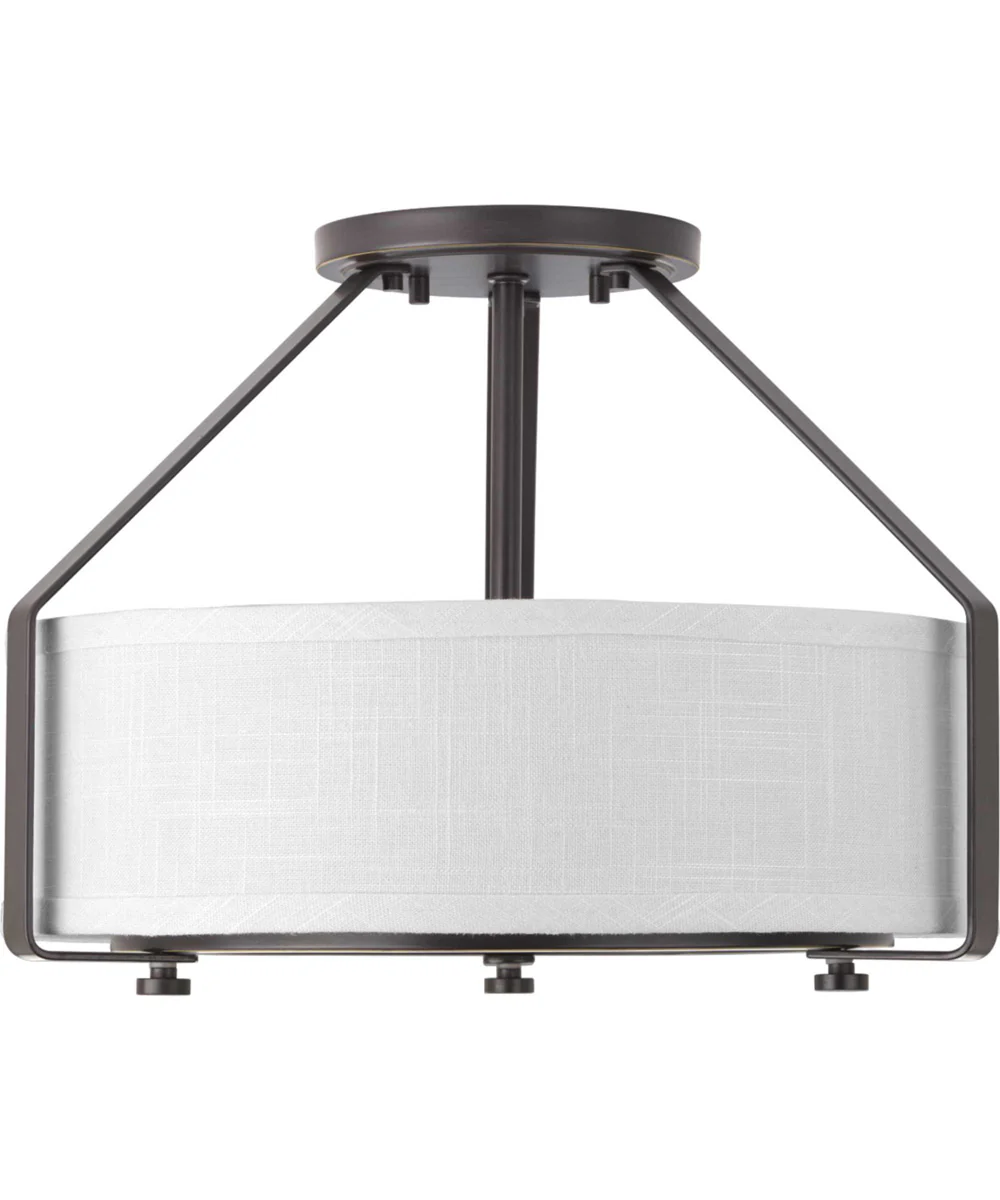 Ratio 3-Light 16" Semi-Flush Mount Antique Bronze - Image 2