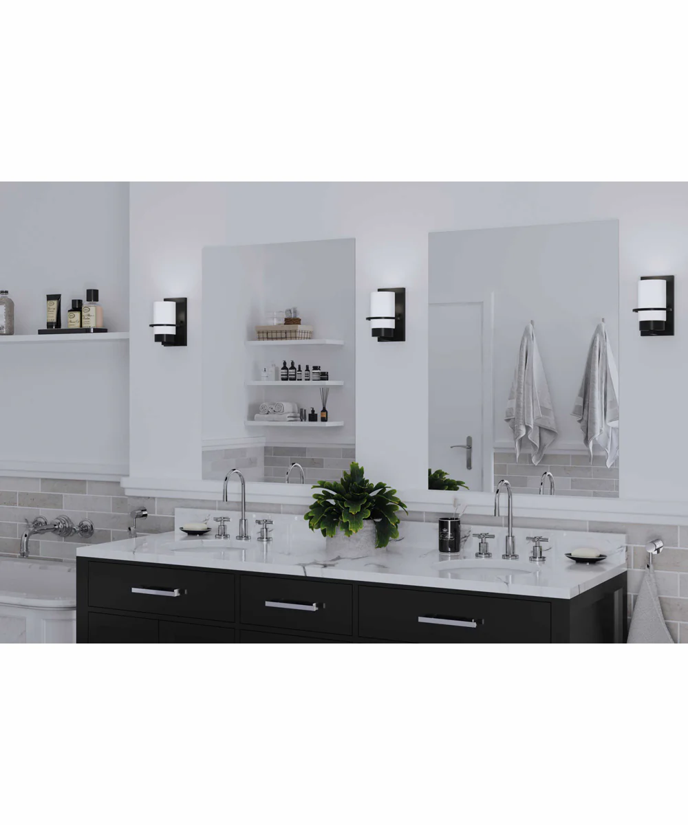 Reiss 1-Light Modern Farmhouse Vanity Light Matte Black - Image 2