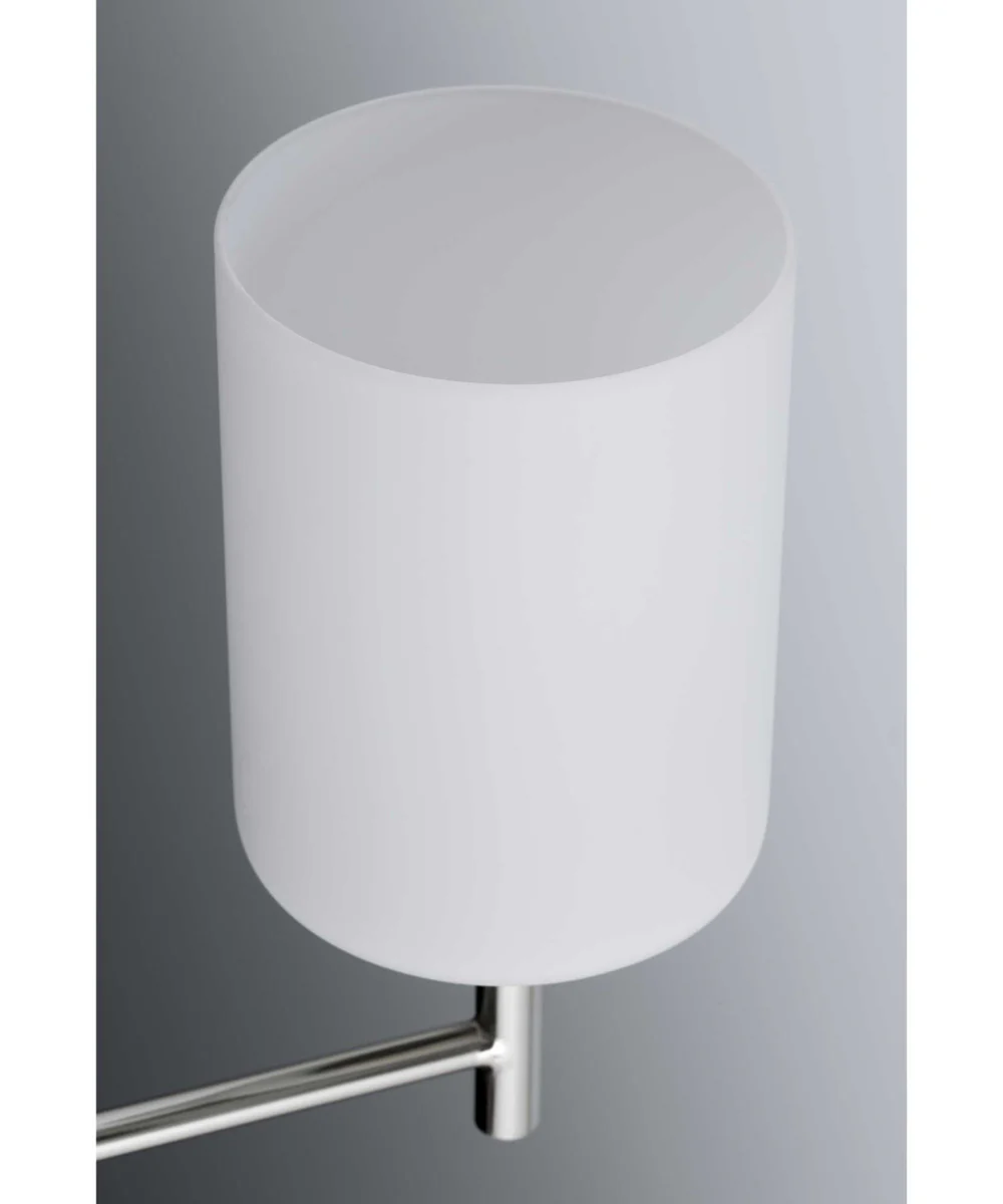 Replay 3-Light Etched White Glass Modern Chandelier Light Polished Nickel - Image 2