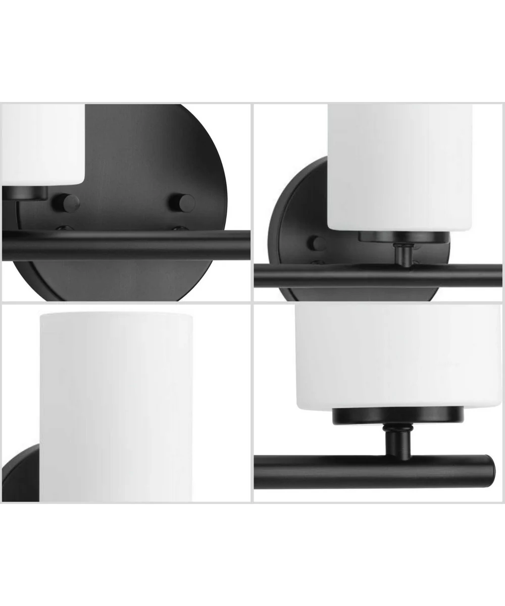 Replay 4-Light Etched Glass Modern Bath Vanity Light Textured Black - Image 6