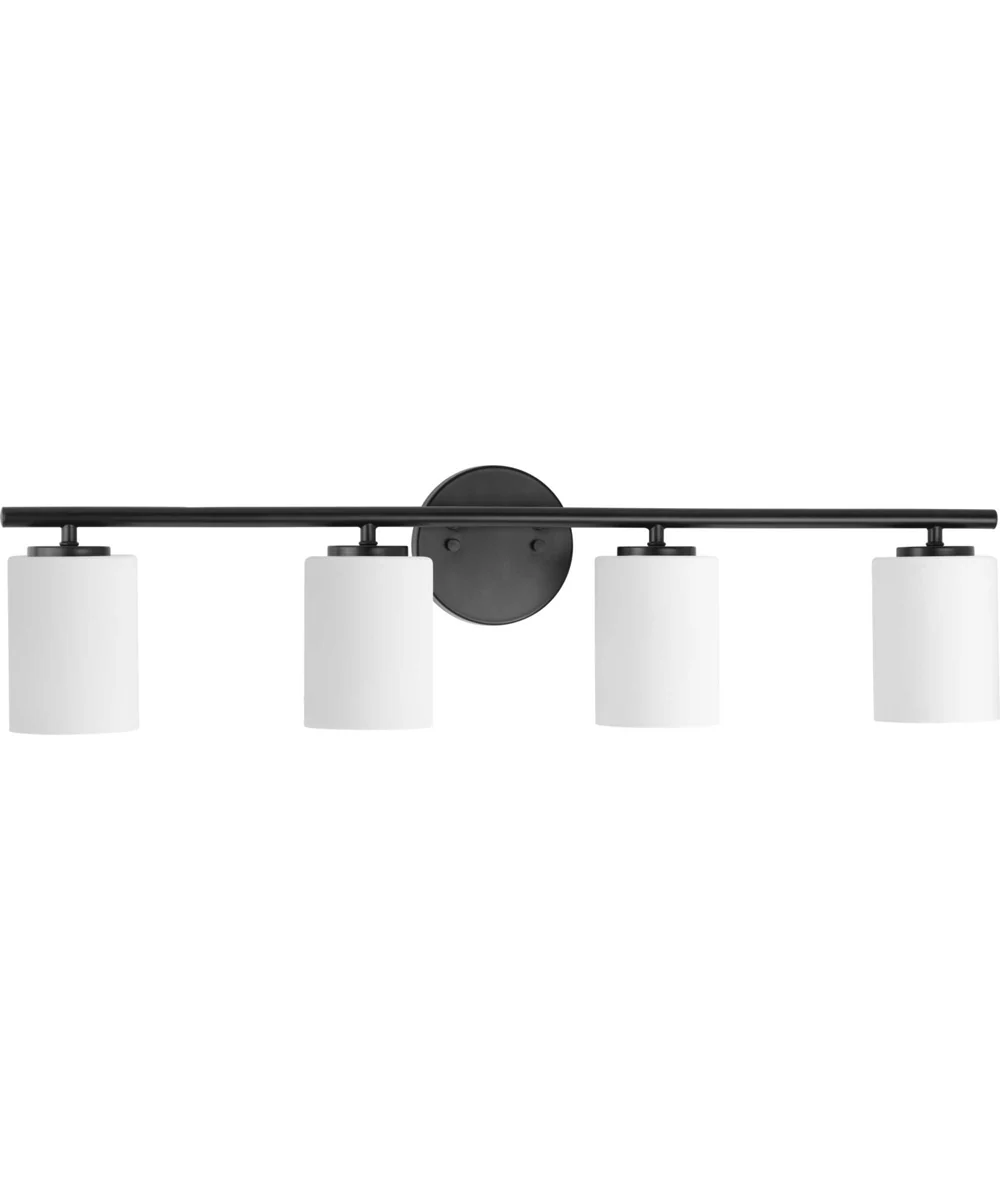 Replay 4-Light Etched Glass Modern Bath Vanity Light Textured Black - Image 9