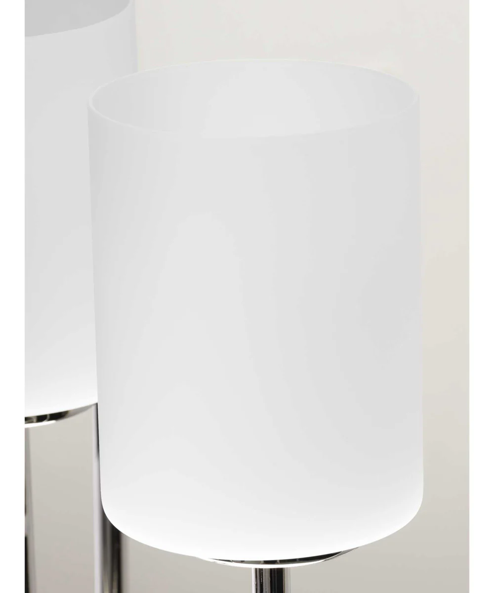 Replay 4-Light Etched White Glass Modern Pendant Light Polished Nickel - Image 7
