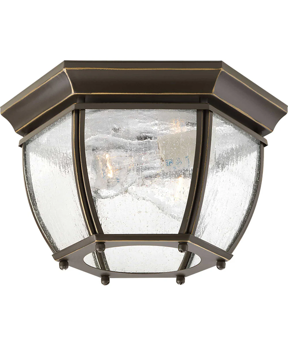 Roman Coach 2-Light 11" Flush Mount Antique Bronze