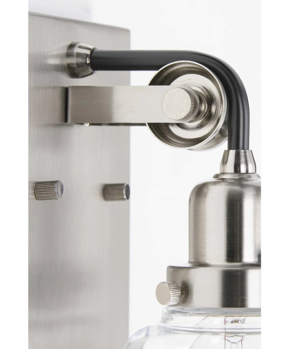Rushton 1-Light Clear Glass Farmhouse Bath Vanity Light Brushed Nickel - Image 11