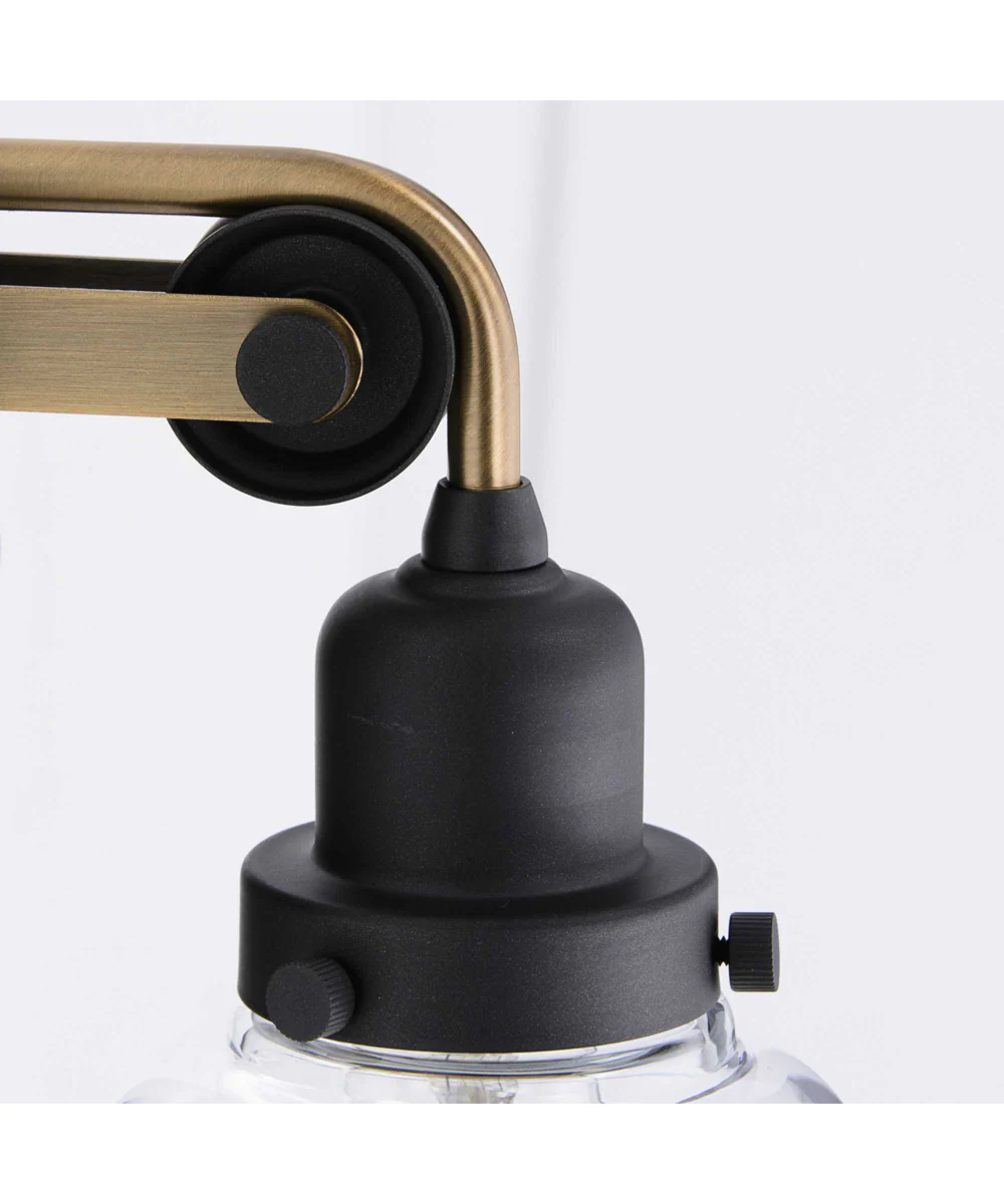 Rushton 4-Light Clear Glass Farmhouse Bath Vanity Light Graphite - Image 3