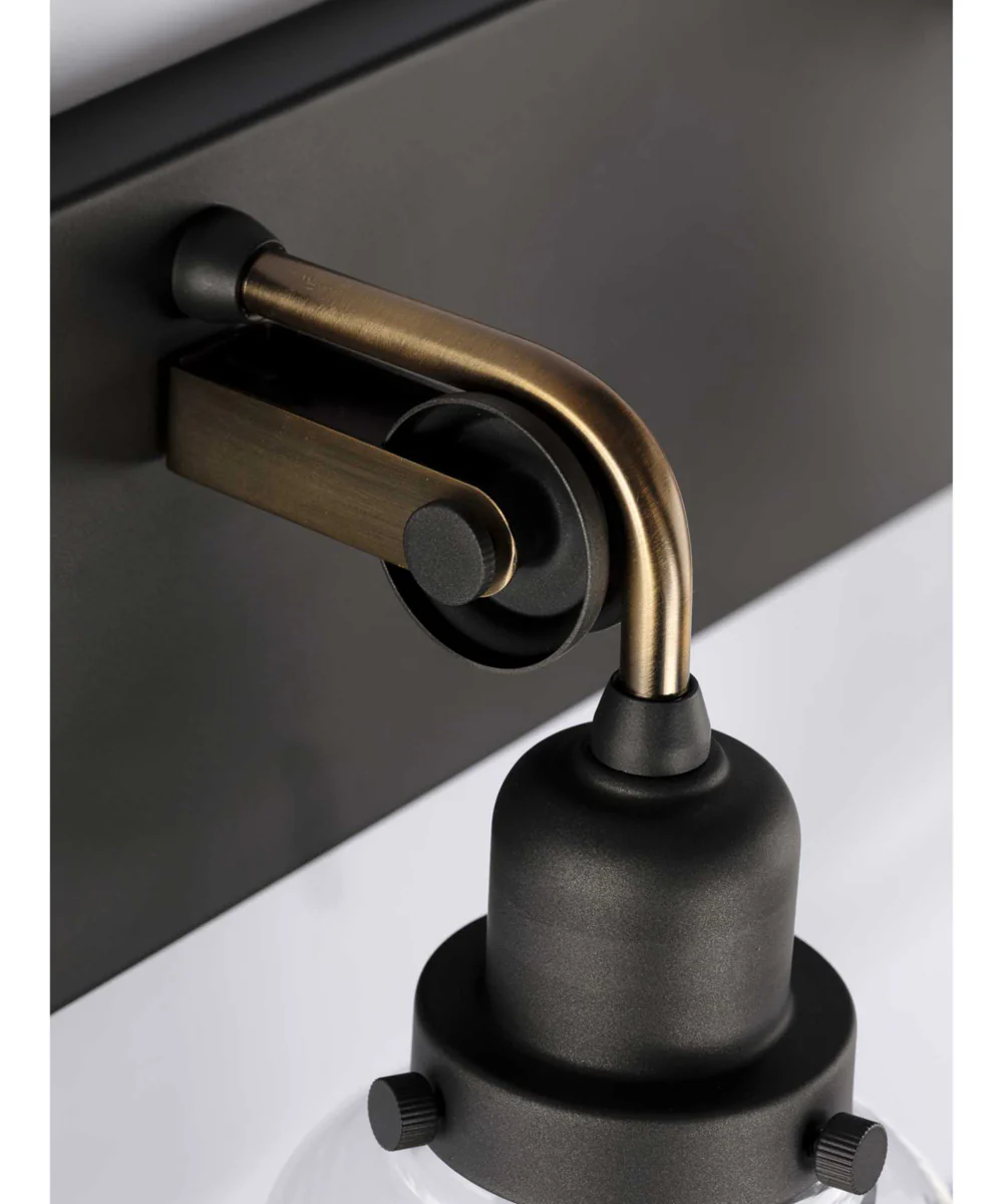 Rushton 4-Light Clear Glass Farmhouse Bath Vanity Light Graphite - Image 8