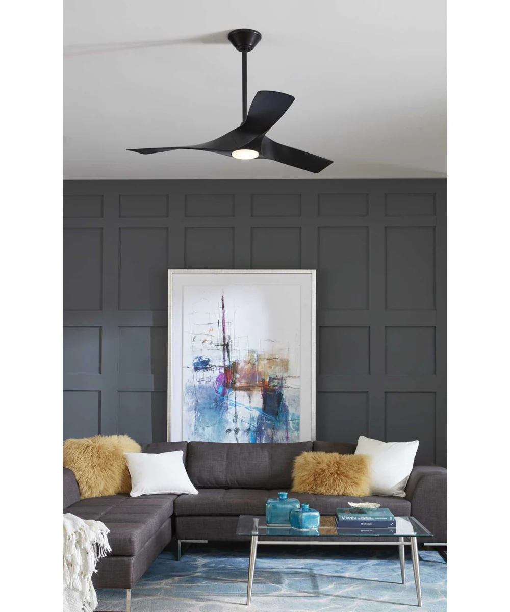 Ryne 52" 3-Blade Matte LED Transitional Indoor/Outdoor DC Ceiling Fan Black - Image 2