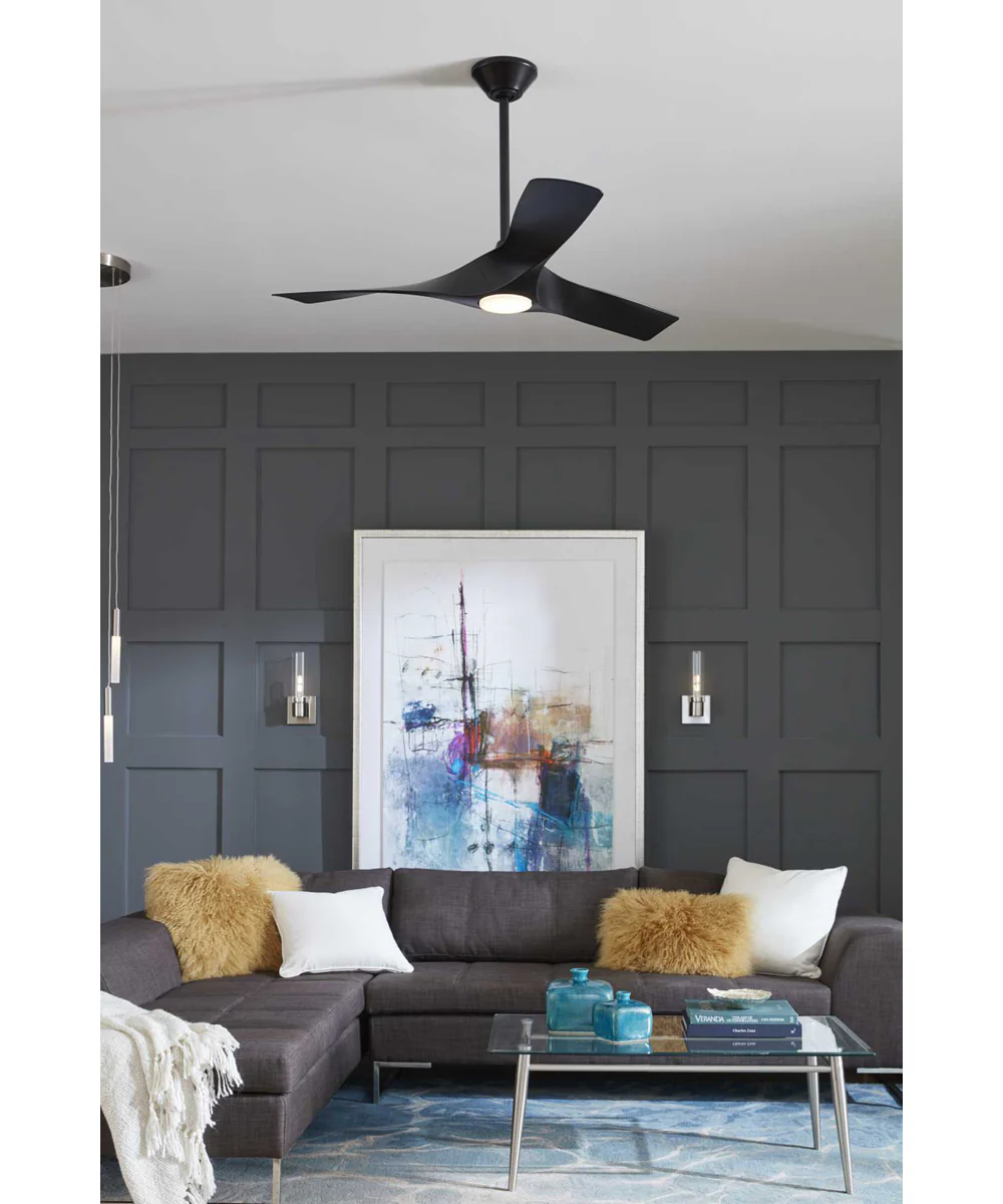 Ryne 52" 3-Blade Matte LED Transitional Indoor/Outdoor DC Ceiling Fan Black - Image 3