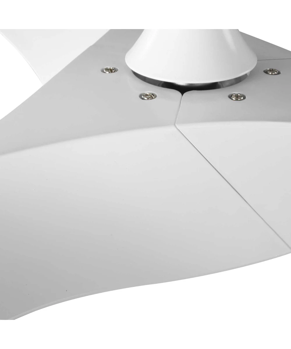 Ryne 52" 3-Blade Matte White LED Transitional Indoor/Outdoor DC Ceiling Fan Satin White - Image 3