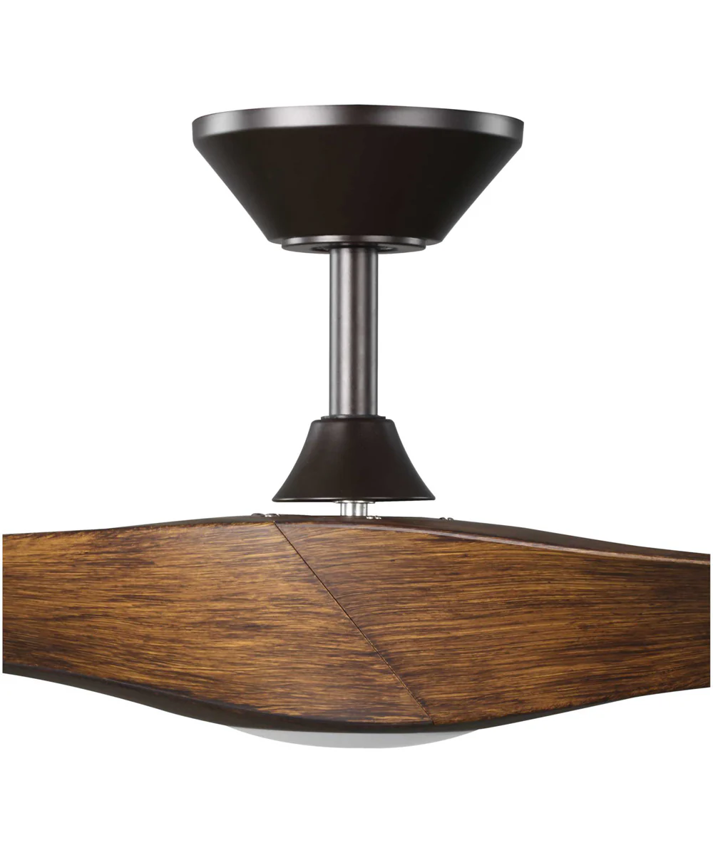 Ryne 52" 3-Blade Woodgrain LED Transitional Indoor/Outdoor DC Ceiling Fan Koa Woodgrain - Image 7