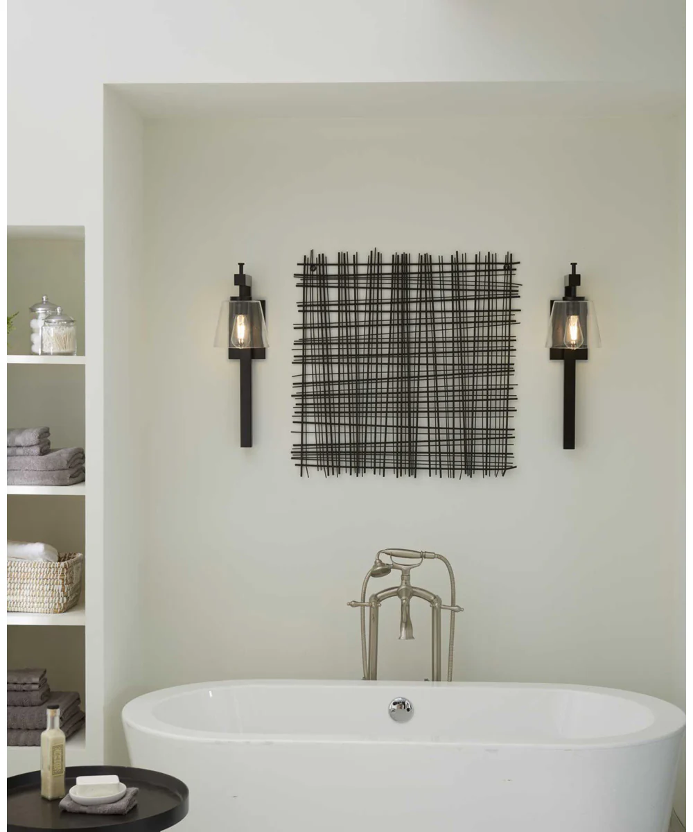 Saffert 1-Light New Traditional Clear Glass Wall Light Matte Black - Image 2