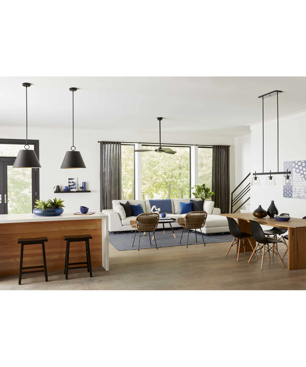 Saffert 3-Light New Traditional Clear Glass Linear Island Chandelier Light Matte Black - Image 3