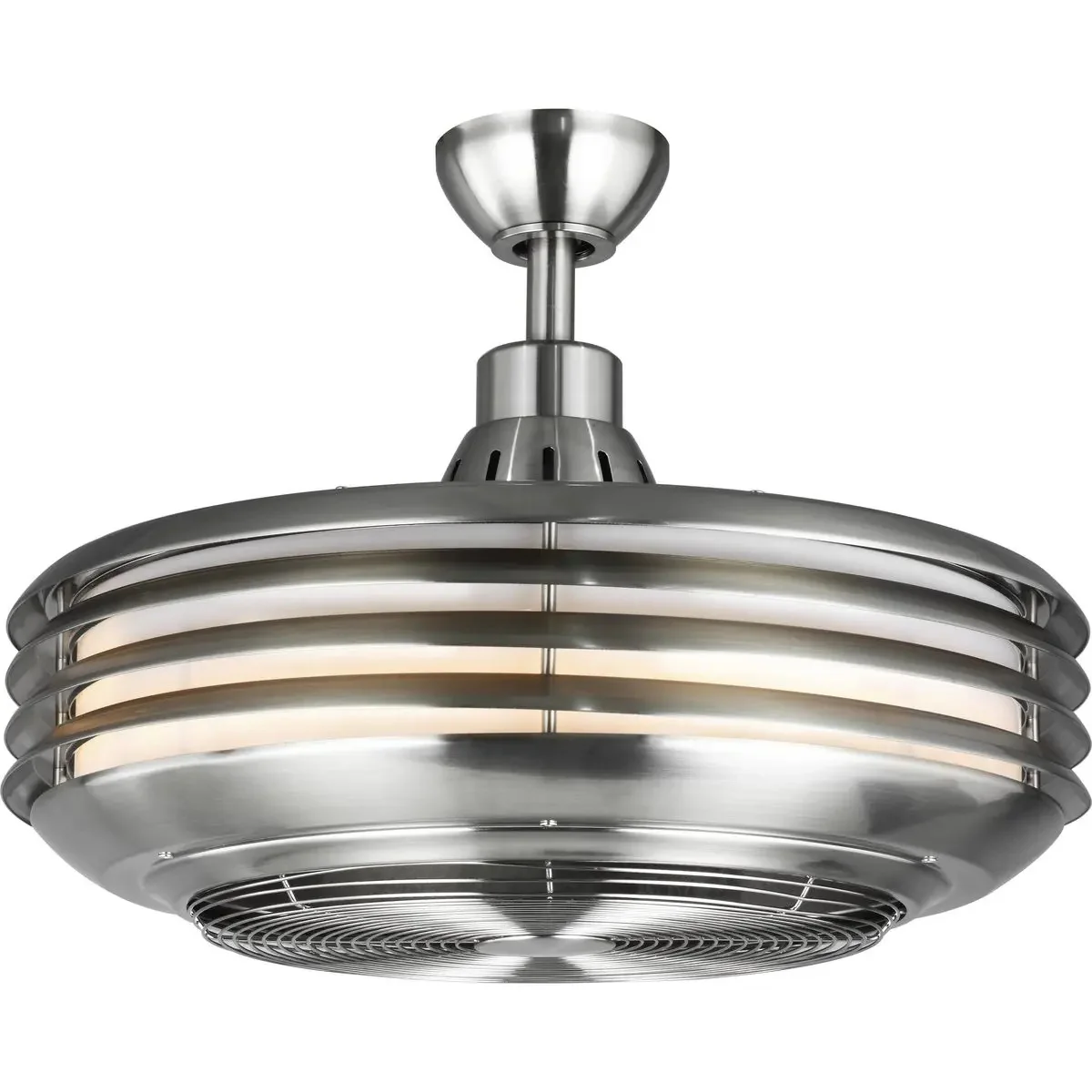 Sanford 24" Enclosed Indoor/Outdoor Ceiling Fan with LED Light Brushed Nickel - Image 3