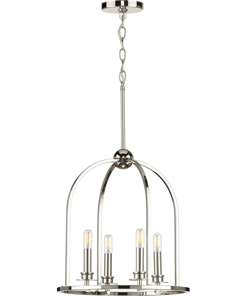 Seneca 4-Light Farmhouse Pendant Light Polished Nickel - Image 4