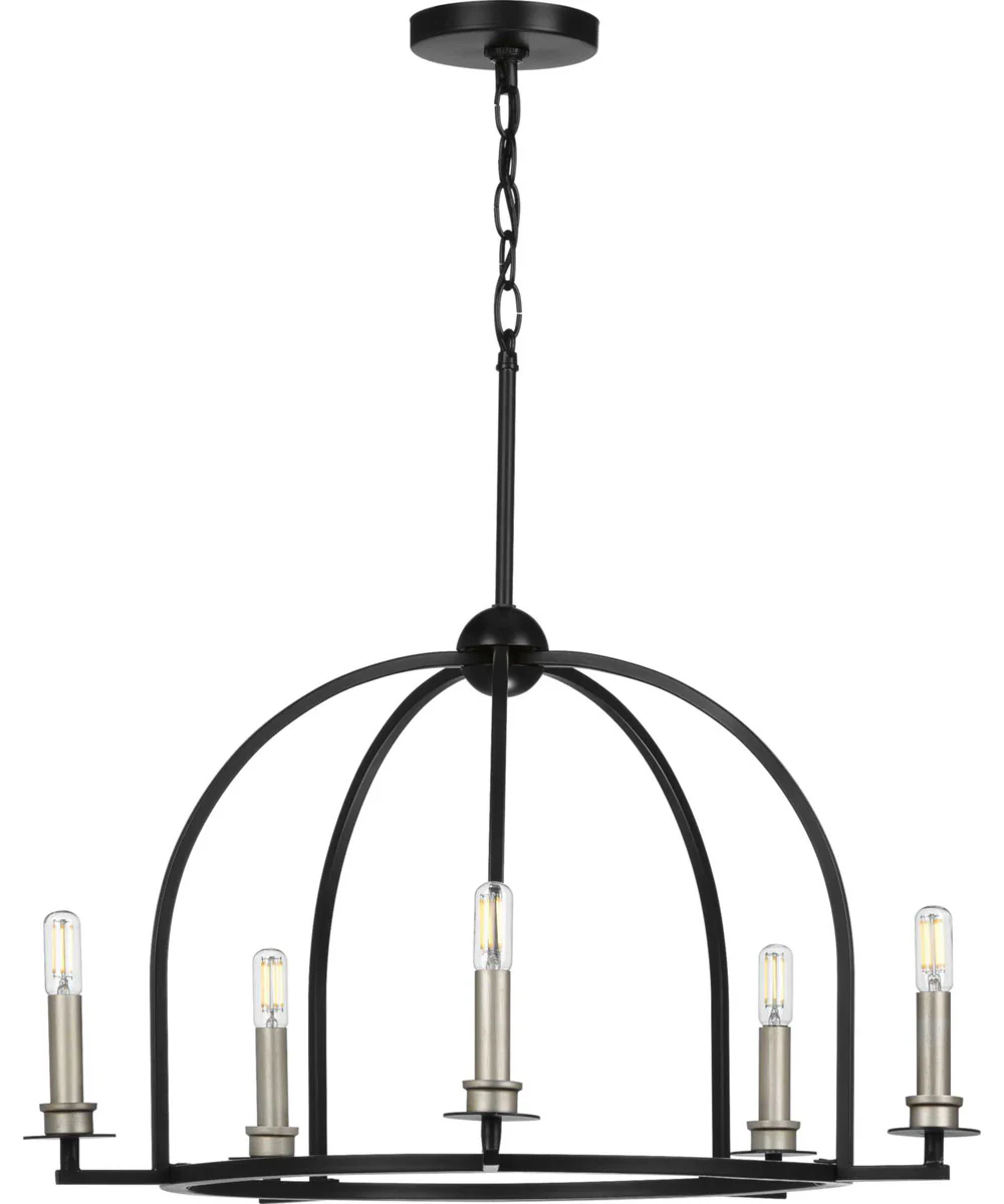 Seneca 5-Light Farmhouse Chandelier Light Matte Black - Image 6