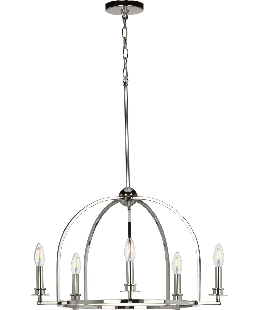 Seneca 5-Light Farmhouse Chandelier Light Polished Nickel - Image 4
