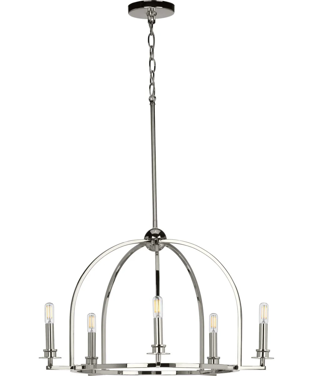 Seneca 5-Light Farmhouse Chandelier Light Polished Nickel - Image 7