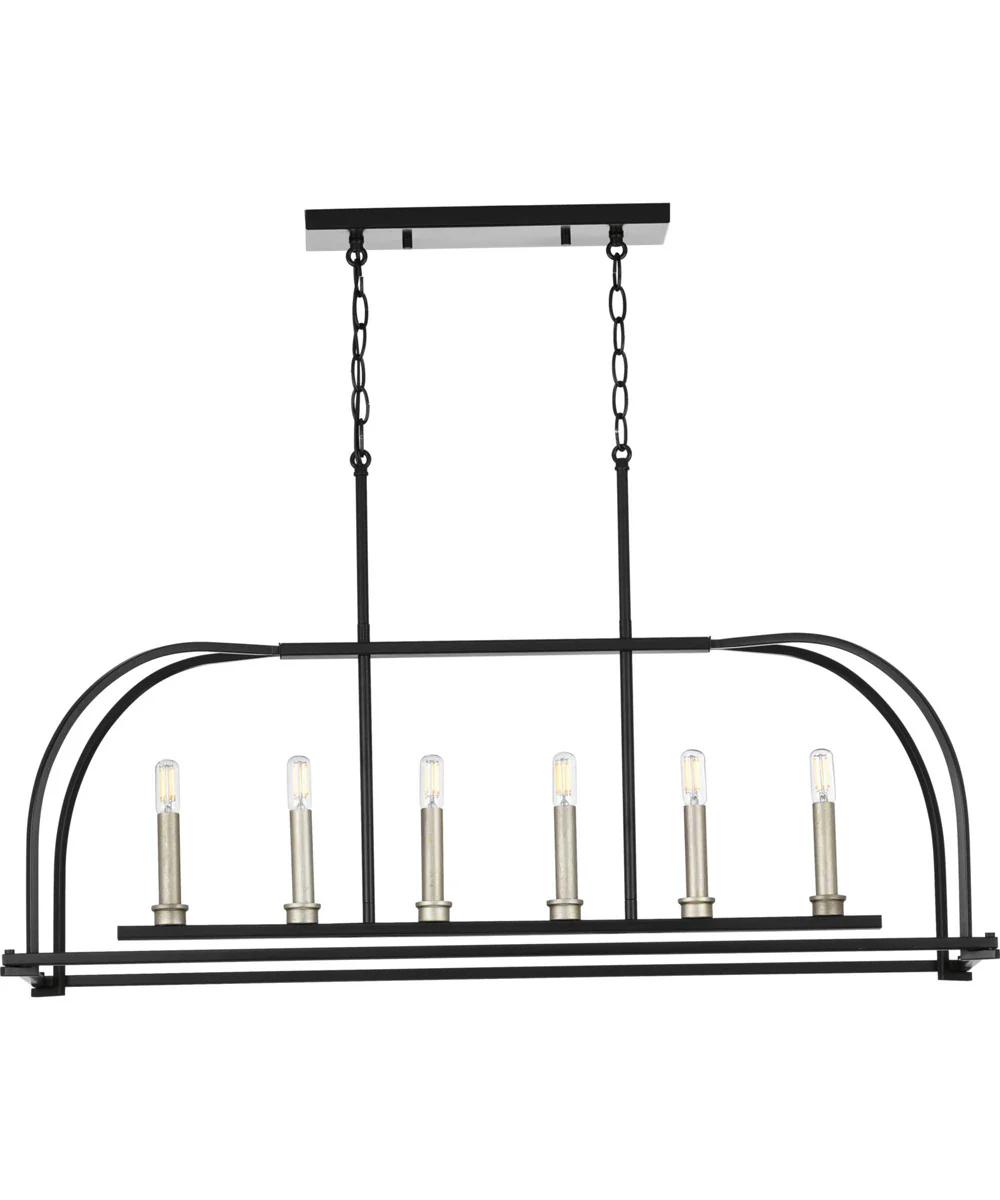 Seneca 6-Light Linear Chandelier Matte Black - Image 5