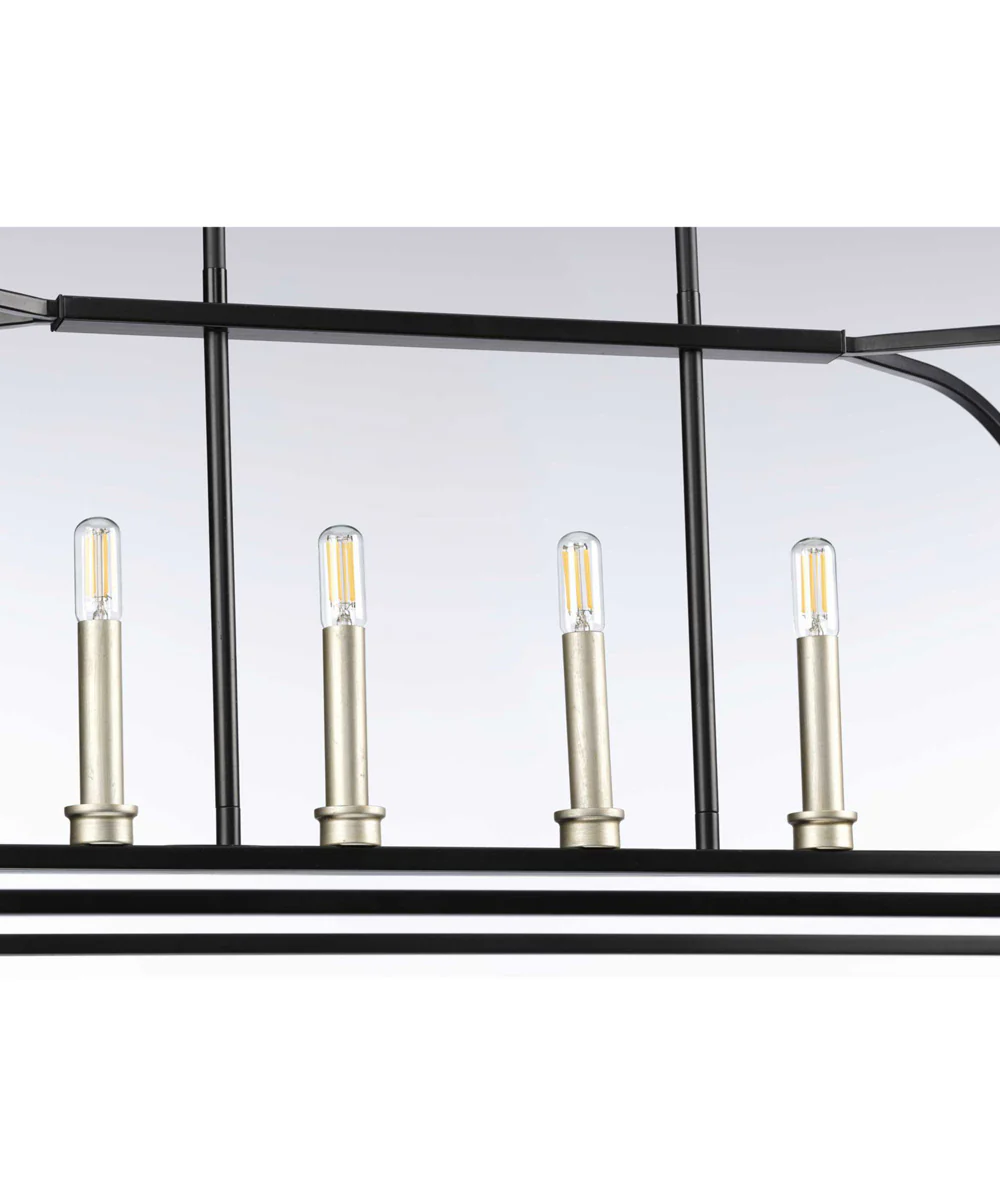 Seneca 6-Light Linear Chandelier Matte Black - Image 6