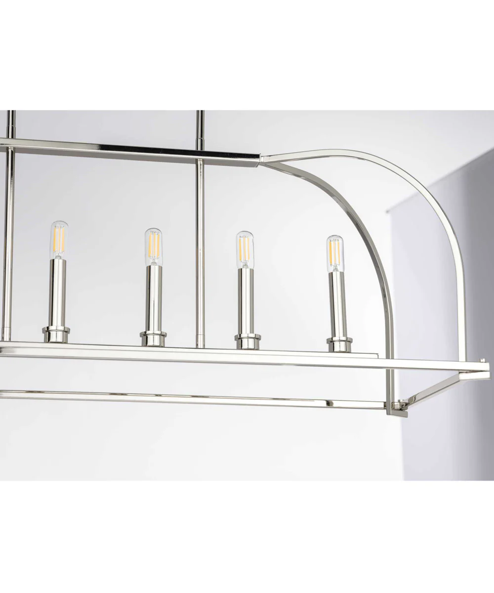 Seneca 6-Light Linear Chandelier Polished Nickel - Image 8