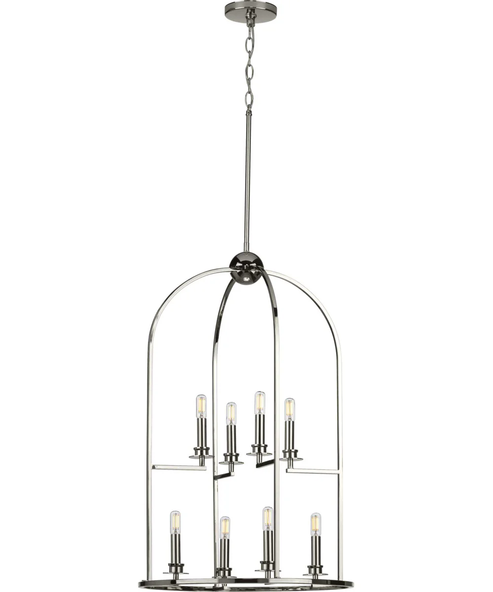 Seneca 8-Light Farmhouse Pendant Light Polished Nickel - Image 4